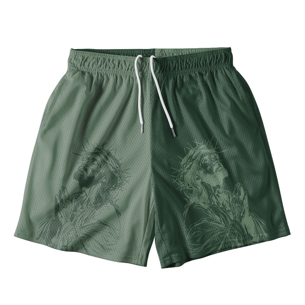 Pray For Him Christian Mesh Shorts