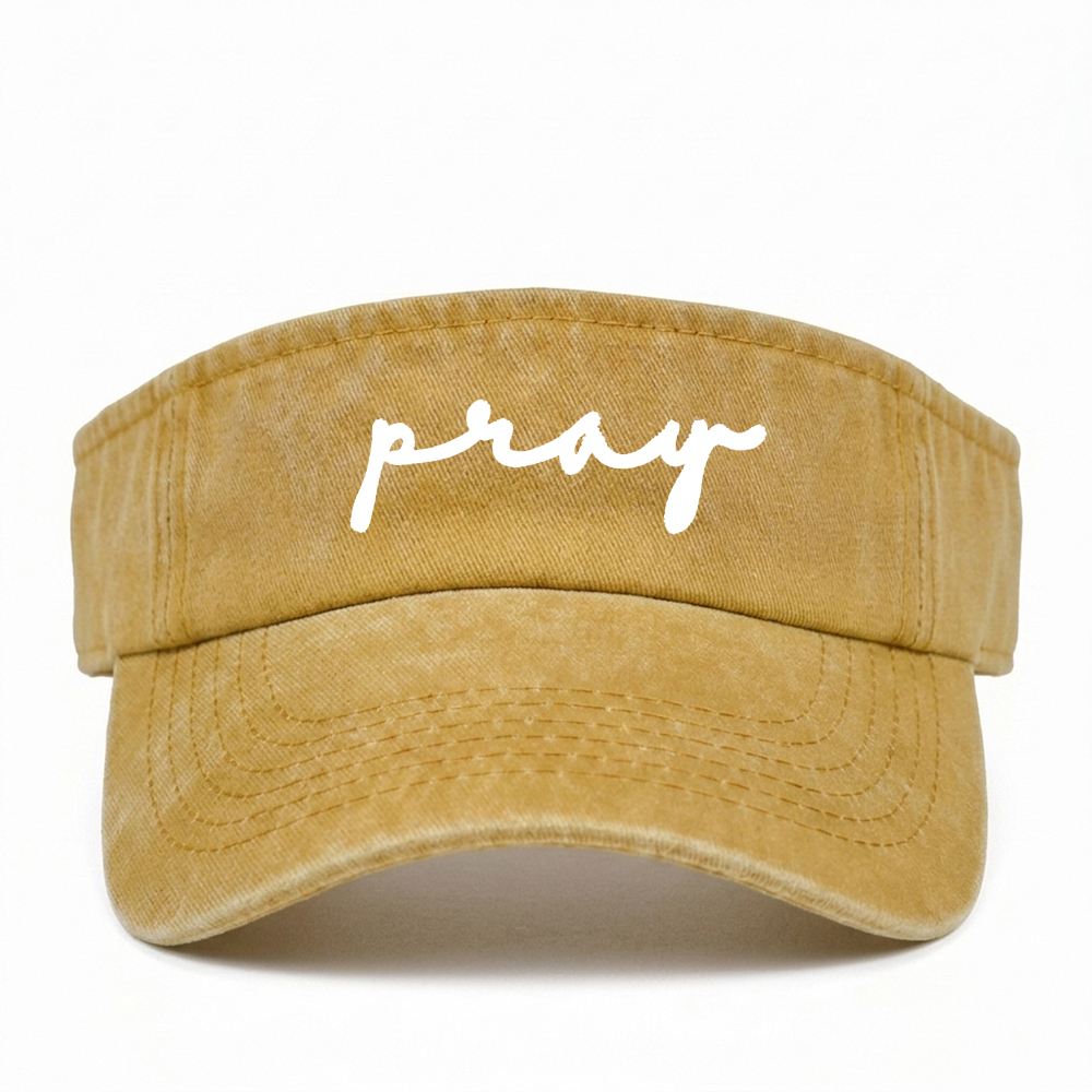 Pray For Him Christian Washed Open-Top Visor