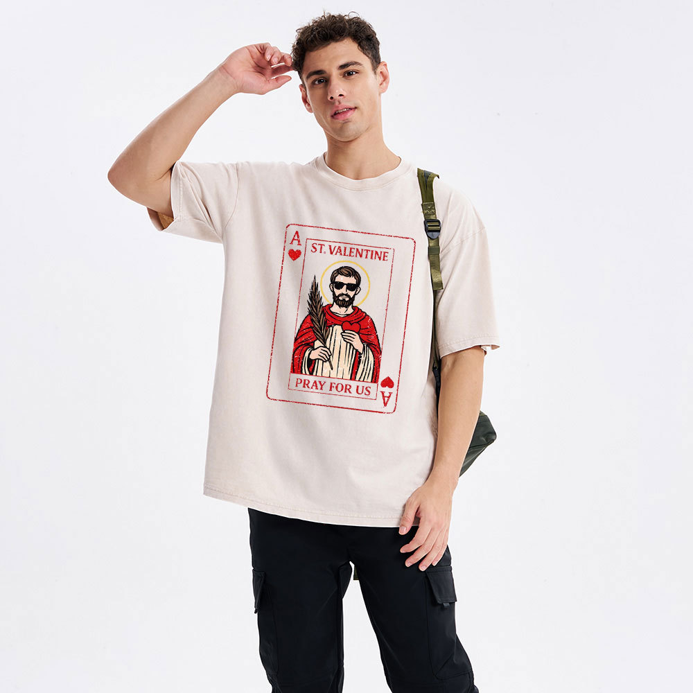 Pray For Us Christian Washed T-Shirt