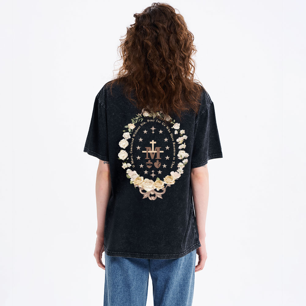 Pray For Us Christian Washed T-Shirt