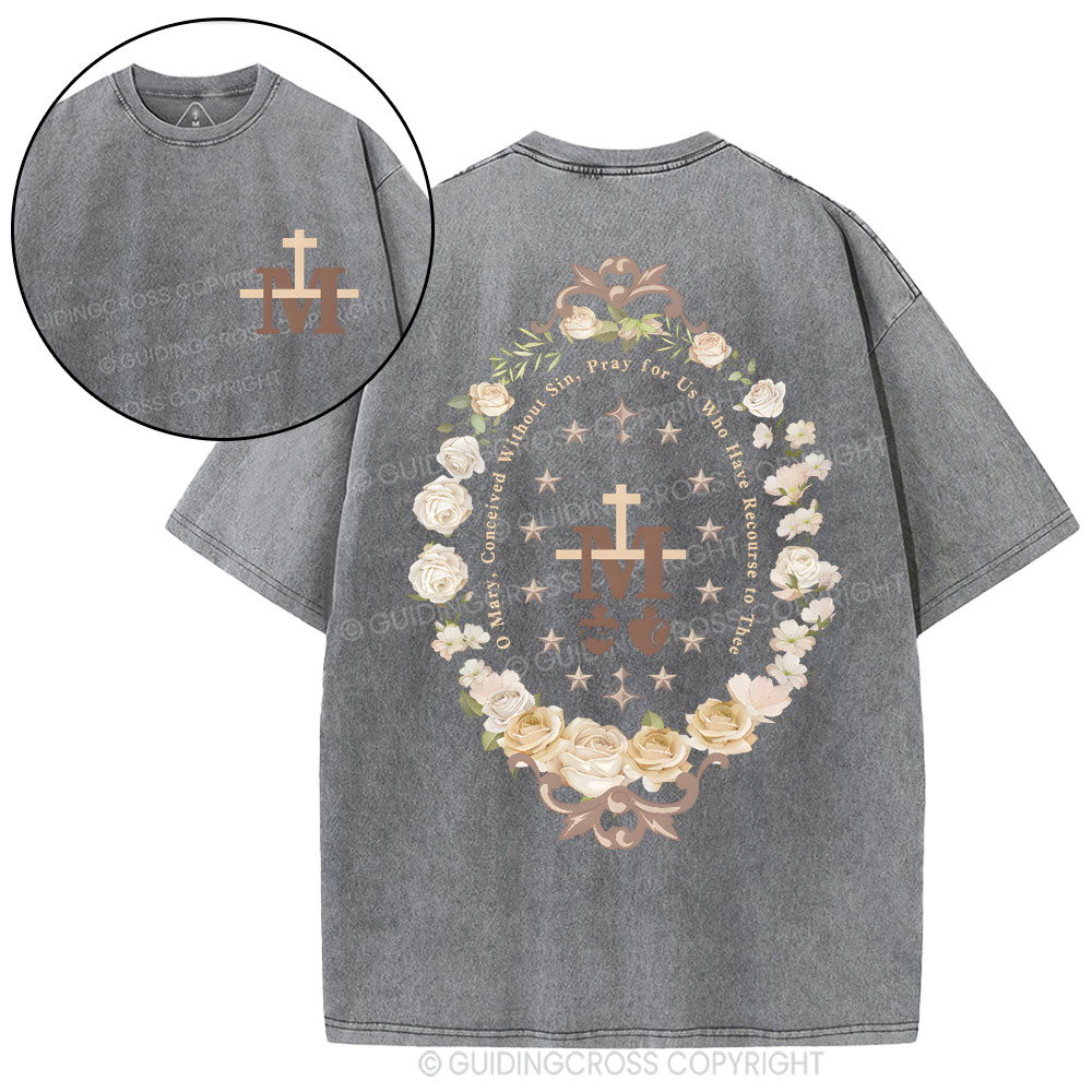 Pray For Us Christian Washed T-Shirt