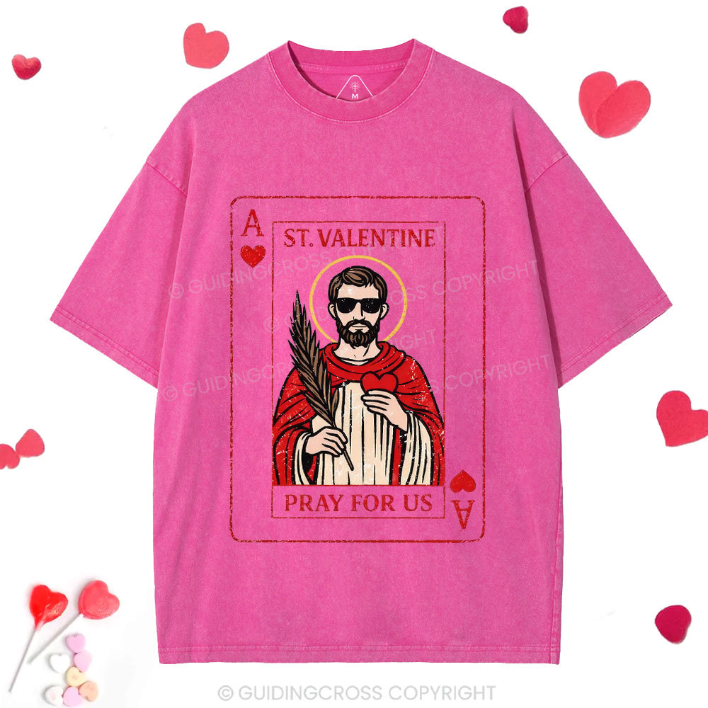 Pray For Us Christian Washed T-Shirt