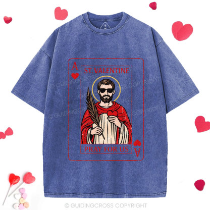 Pray For Us Christian Washed T-Shirt