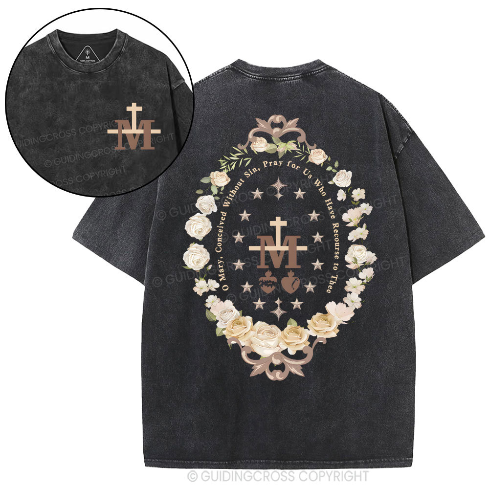 Pray For Us Christian Washed T-Shirt