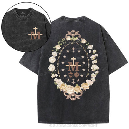 Pray For Us Christian Washed T-Shirt