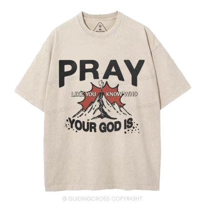 Pray Like You Know Who Christian Washed T-Shirt