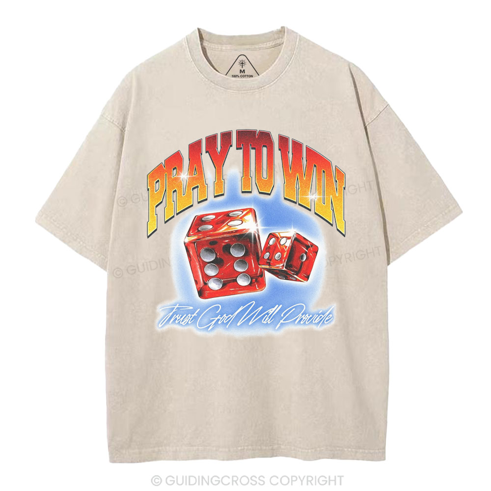 Pray To Win Christian Washed T-Shirt