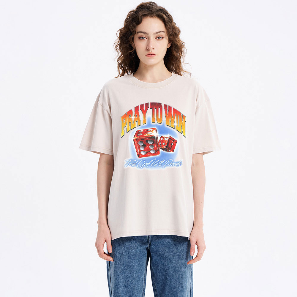 Pray To Win Christian Washed T-Shirt