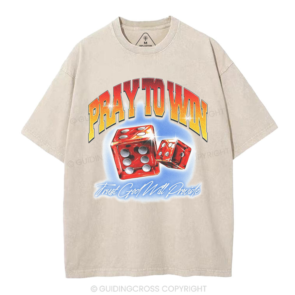 Pray To Win Christian Washed T-Shirt
