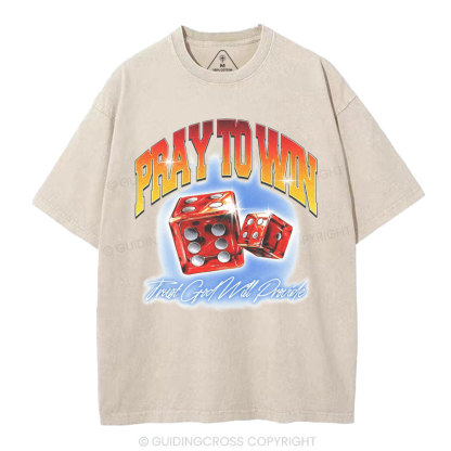 Pray To Win Christian Washed T-Shirt