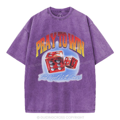 Pray To Win Christian Washed T-Shirt
