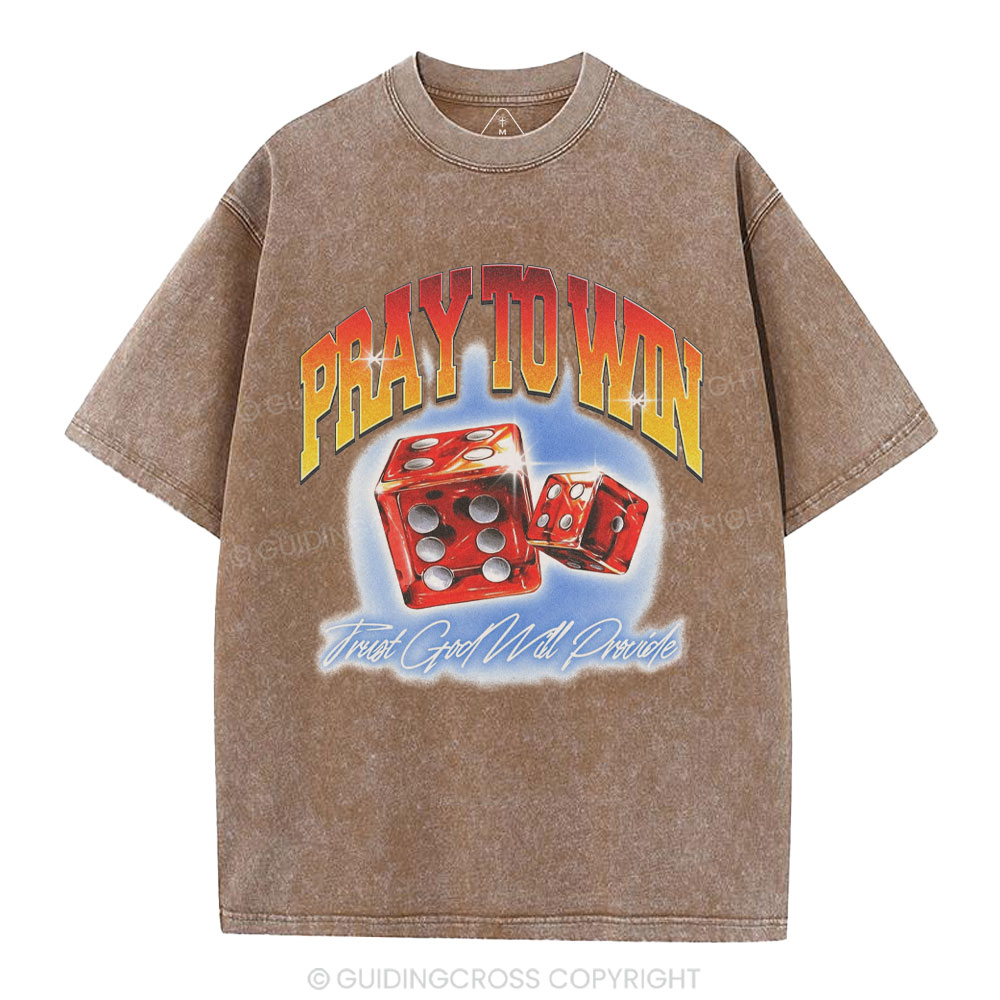 Pray To Win Christian Washed T-Shirt