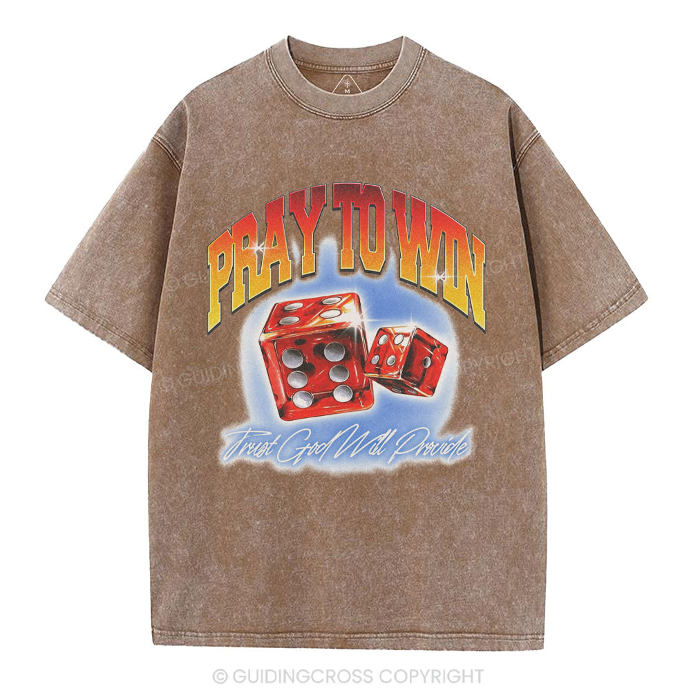 Pray To Win Christian Washed T-Shirt