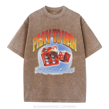 Pray To Win Christian Washed T-Shirt