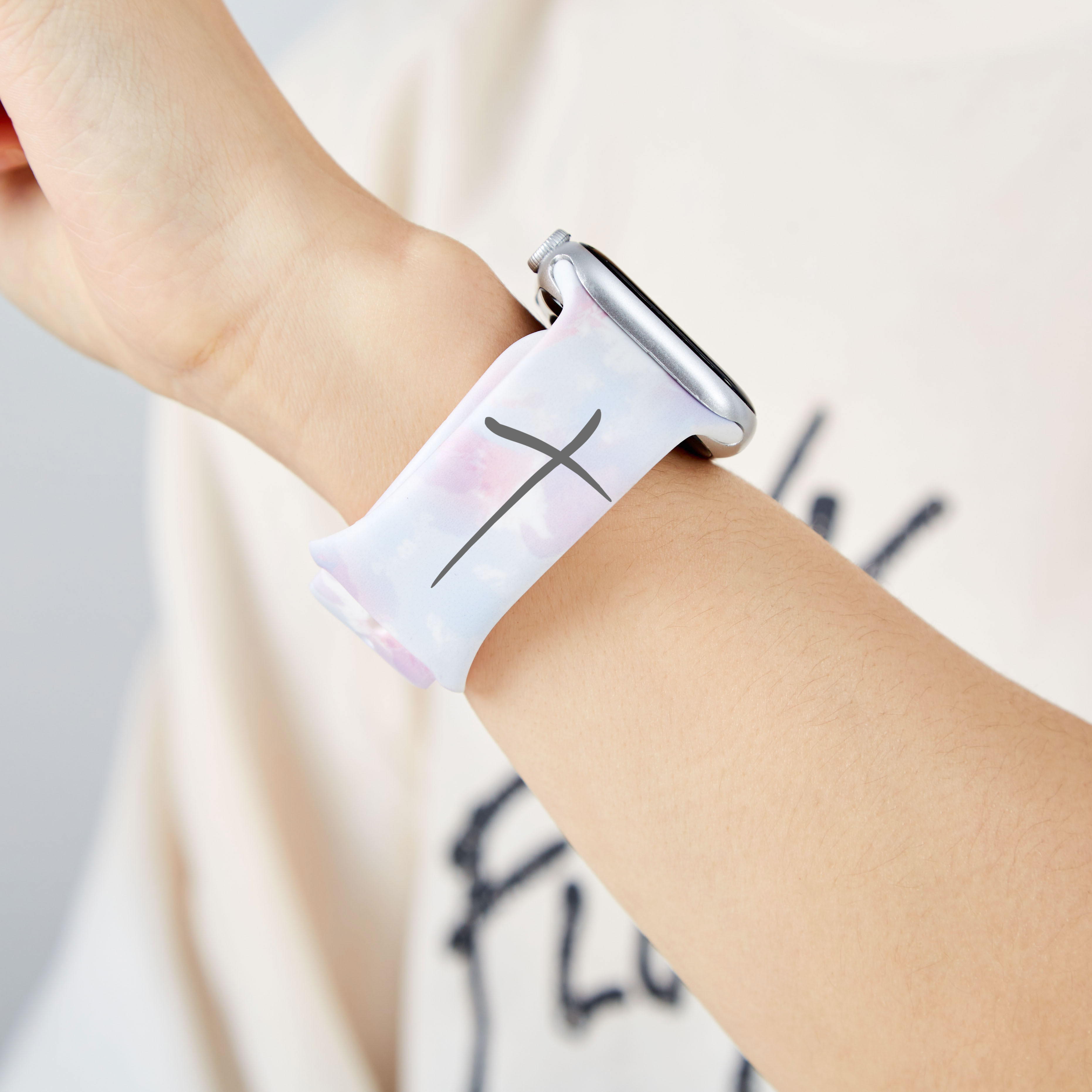 Pray Wait Trust Tie Dye Christian Watch Band