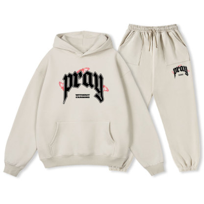 Pray Without Ceasing Christian Fleece Hoodie Set