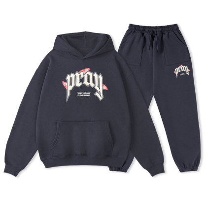 Pray Without Ceasing Christian Fleece Hoodie Set