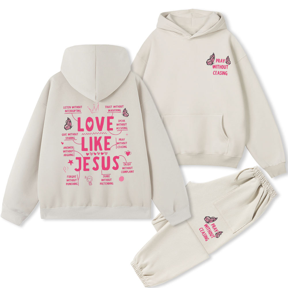 Pray Without Ceasing Christian Premium Fleece Hoodie Set