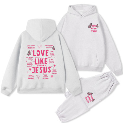 Pray Without Ceasing Christian Premium Fleece Hoodie Set