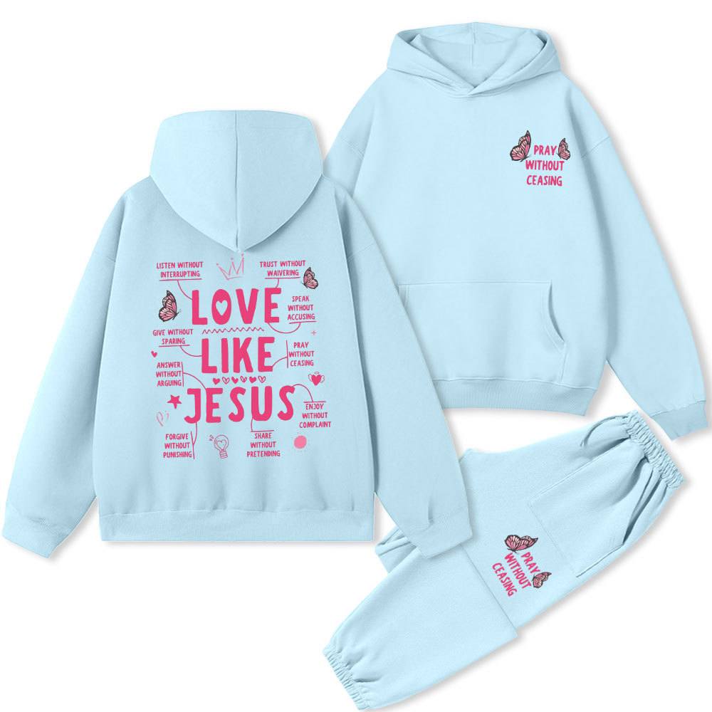 Pray Without Ceasing Christian Premium Fleece Hoodie Set