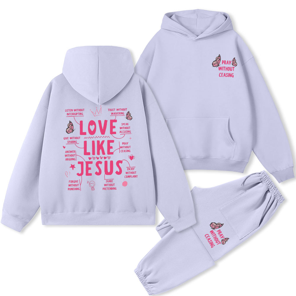 Pray Without Ceasing Christian Premium Fleece Hoodie Set