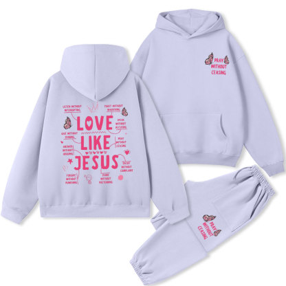 Pray Without Ceasing Christian Premium Fleece Hoodie Set