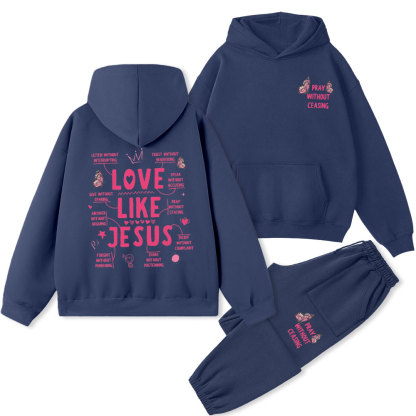 Pray Without Ceasing Christian Premium Fleece Hoodie Set