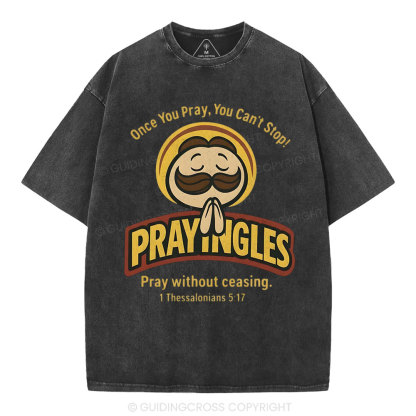 Pray Without Ceasing Christian Washed T-Shirt