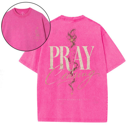 Pray Without Ceasing Christian Washed T-Shirt