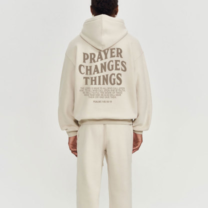 Prayer Changes Things Christian Fleece Hoodie Set