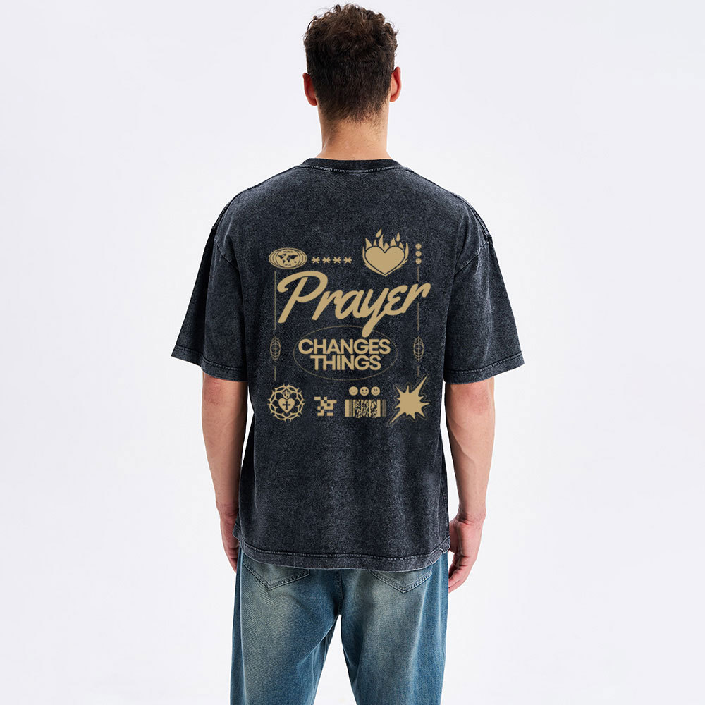 Prayer Changes Things Christian Washed T-Shirt