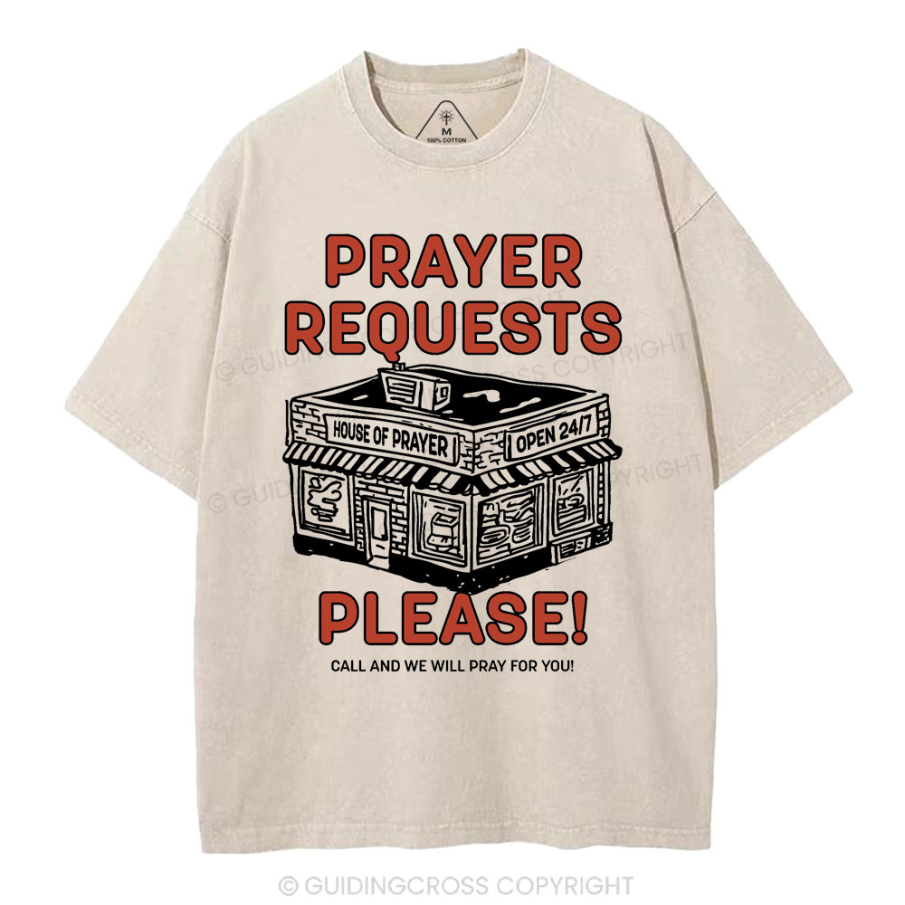 Prayer Requests Please Christian Washed T-Shirt