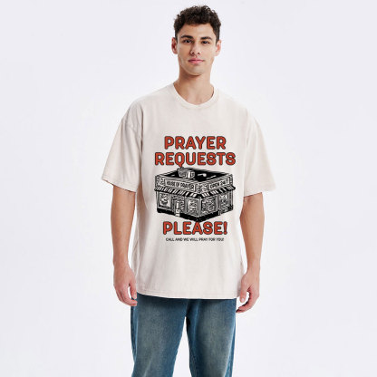Prayer Requests Please Christian Washed T-Shirt