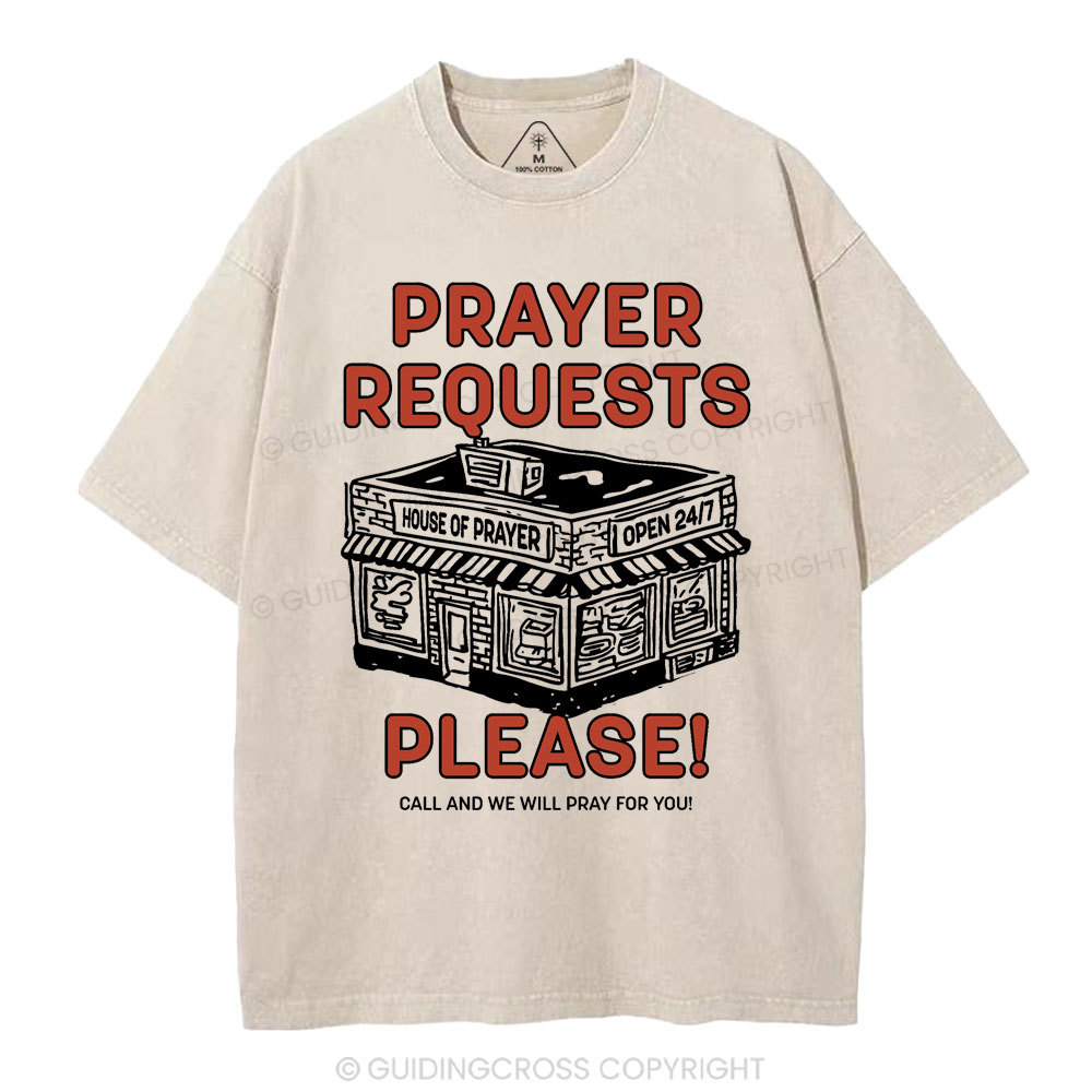Prayer Requests Please Christian Washed T-Shirt