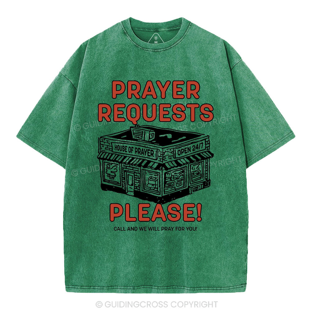 Prayer Requests Please Christian Washed T-Shirt