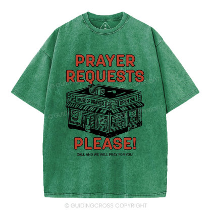 Prayer Requests Please Christian Washed T-Shirt