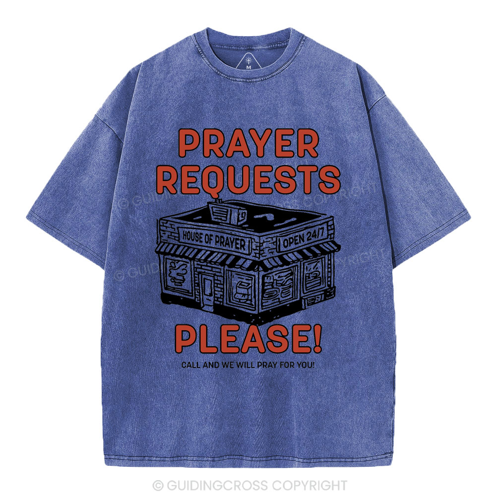 Prayer Requests Please Christian Washed T-Shirt