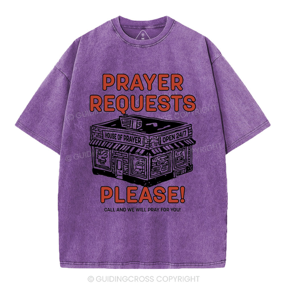 Prayer Requests Please Christian Washed T-Shirt