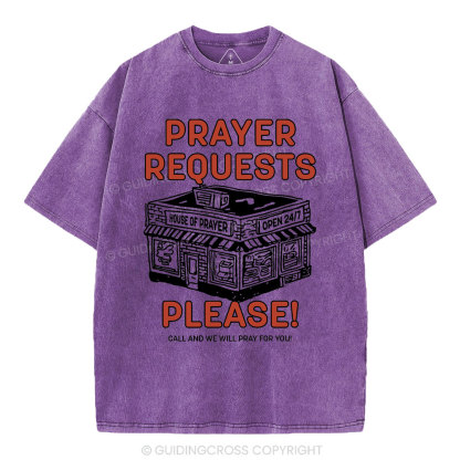 Prayer Requests Please Christian Washed T-Shirt