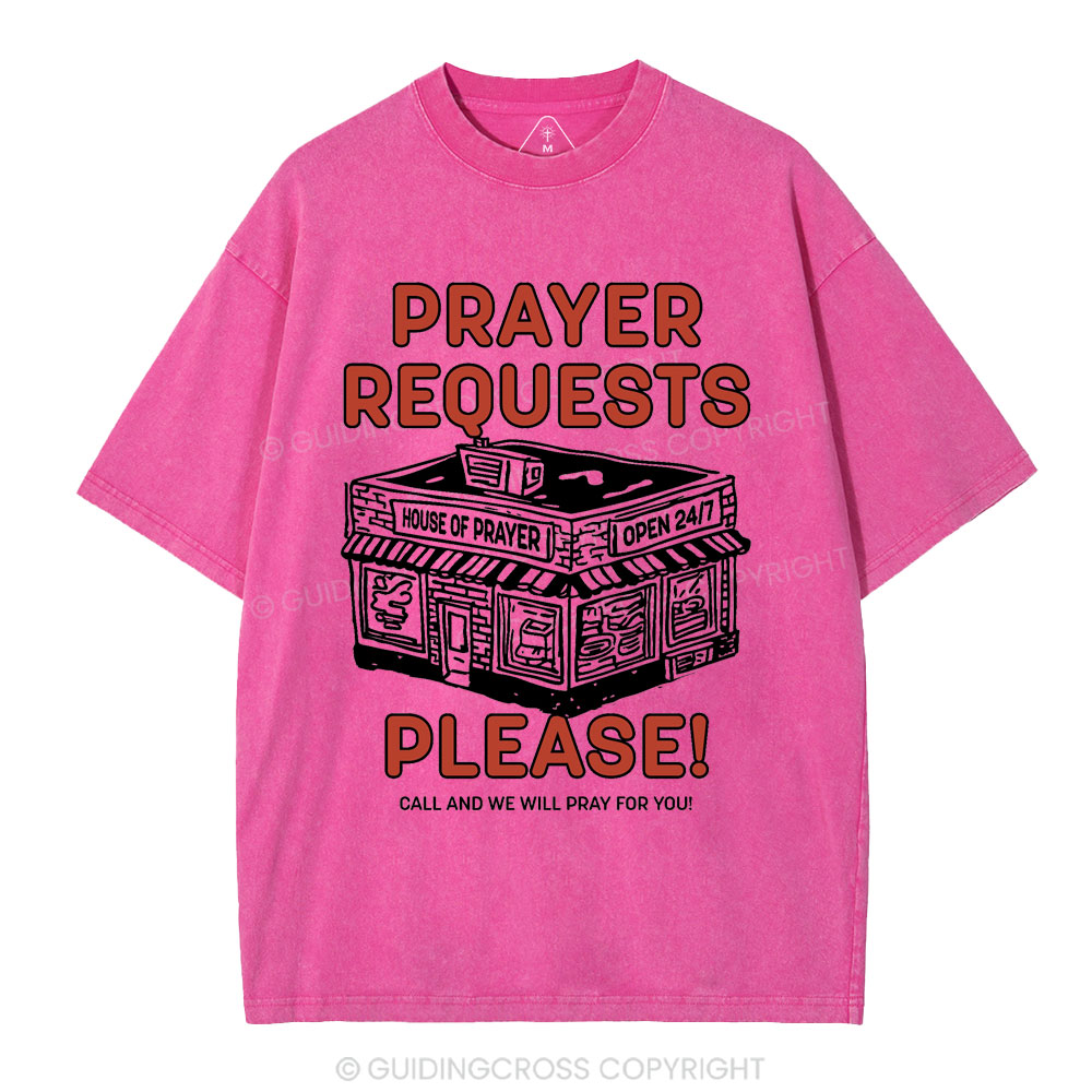 Prayer Requests Please Christian Washed T-Shirt