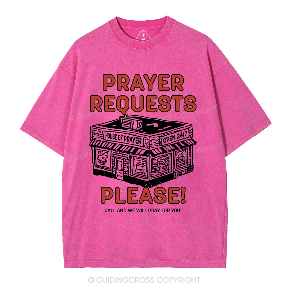 Prayer Requests Please Christian Washed T-Shirt