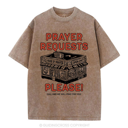 Prayer Requests Please Christian Washed T-Shirt