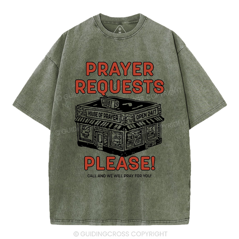 Prayer Requests Please Christian Washed T-Shirt
