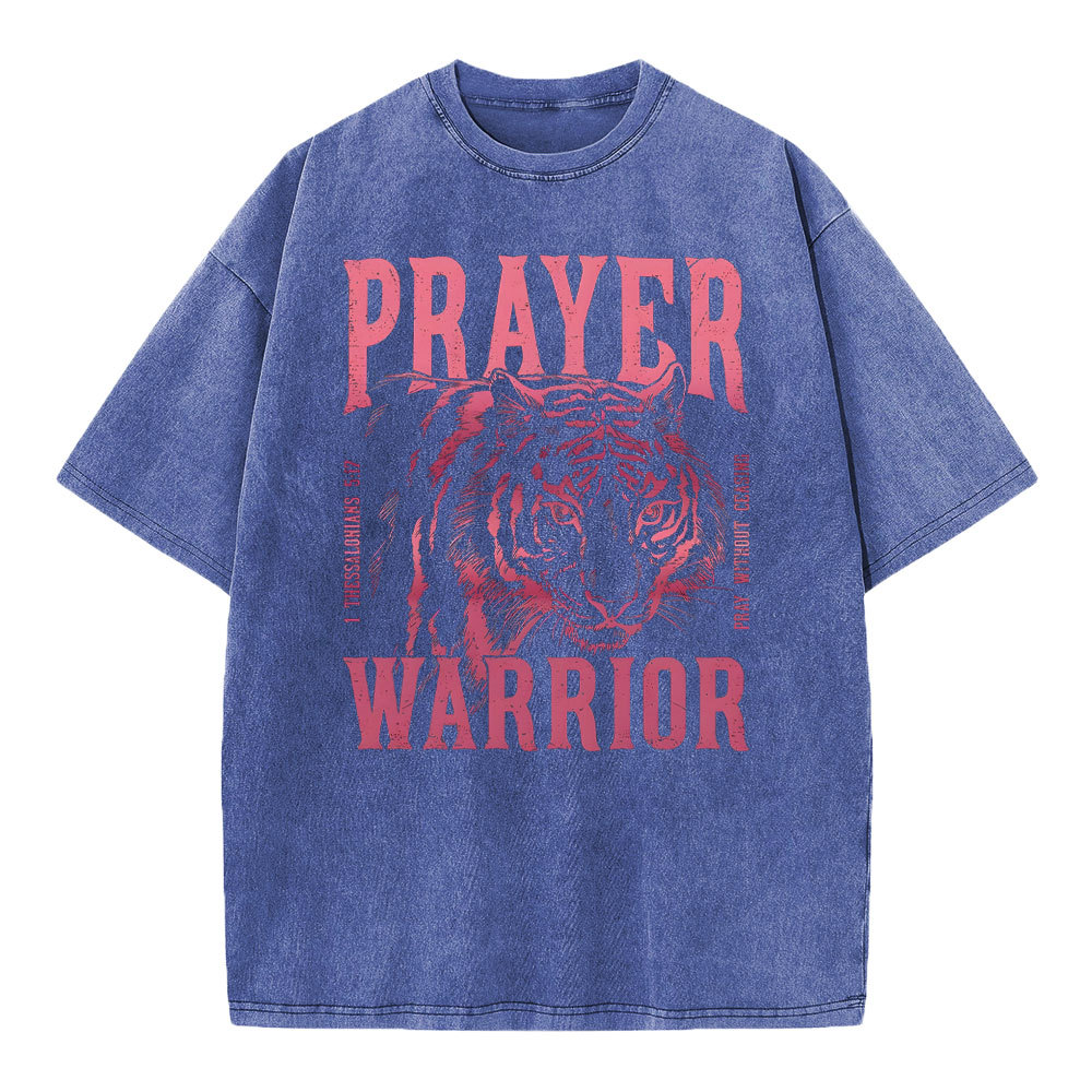 Prayer Warrior Christian Washed T-Shirt