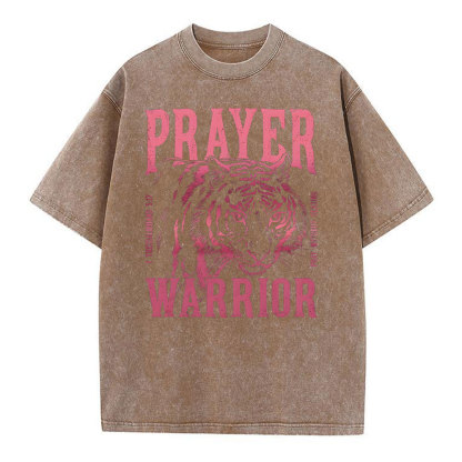 Prayer Warrior Christian Washed T-Shirt