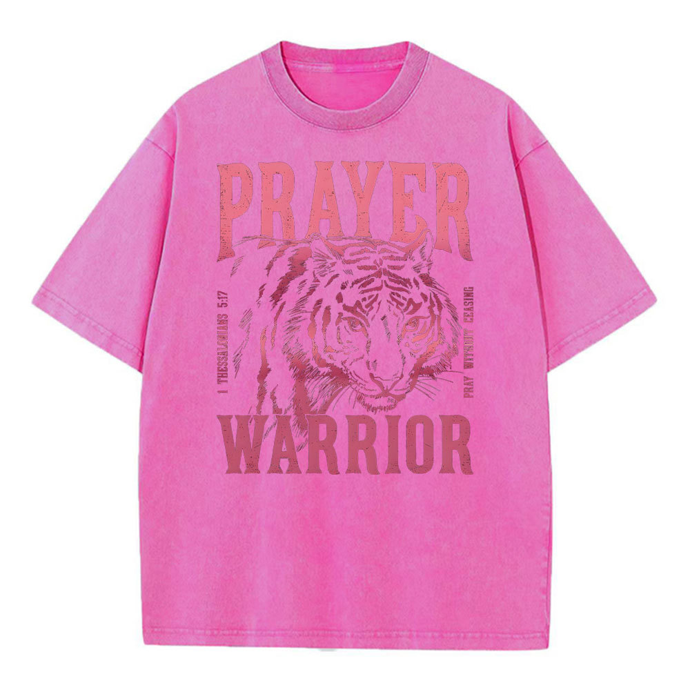 Prayer Warrior Christian Washed T-Shirt