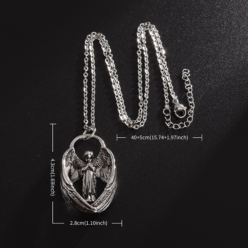 Praying Angles Cross Necklace