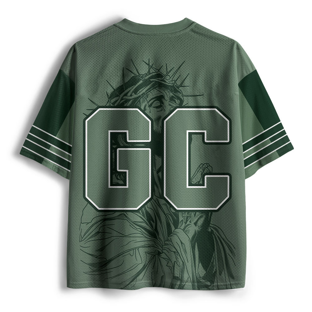 Praying Christian Green Mesh Jersey