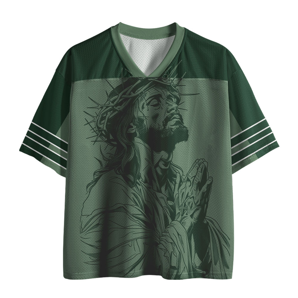 Praying Christian Green Mesh Jersey