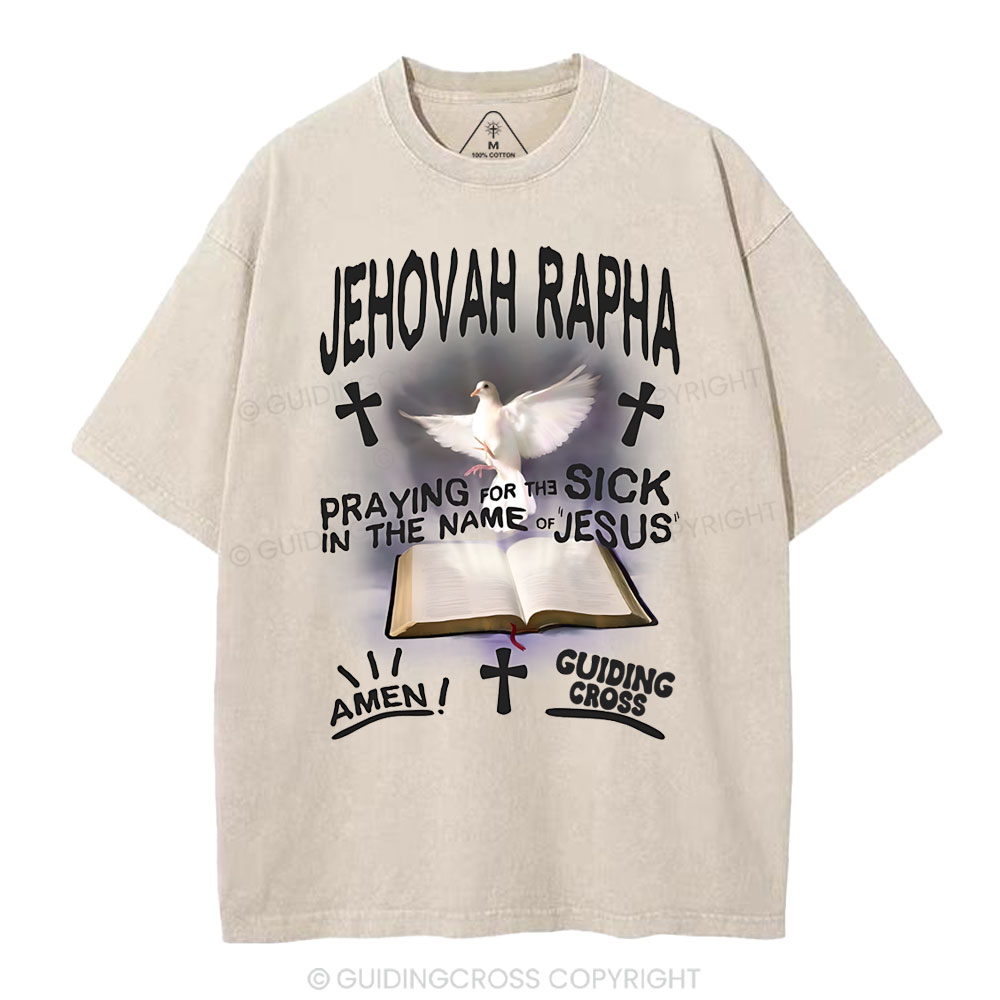 Praying For The Sick In The Name Of Jesus Christian Washed T-Shirt